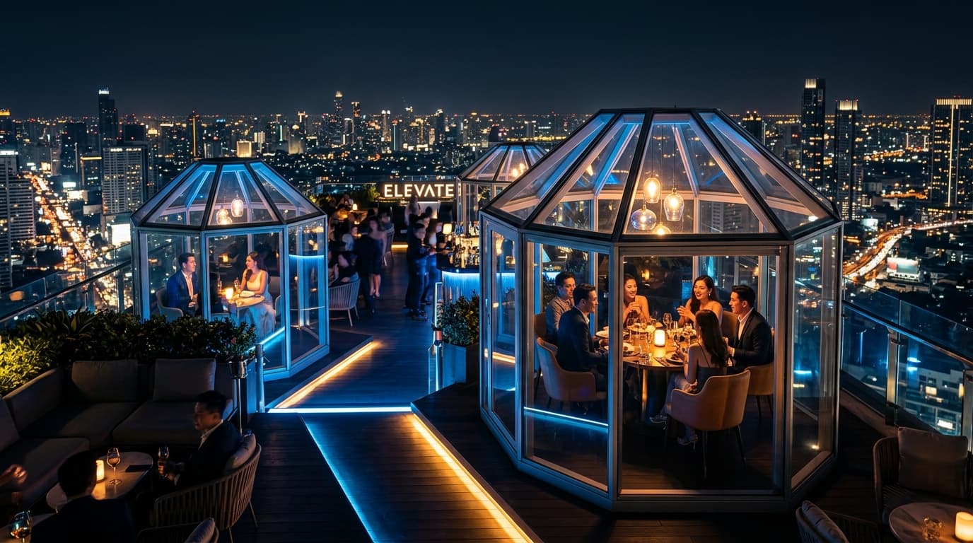 Townscape Evening Rooftop Reservation Ambiance